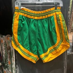 Green and Yellow Women's Booty Athletic Shorts